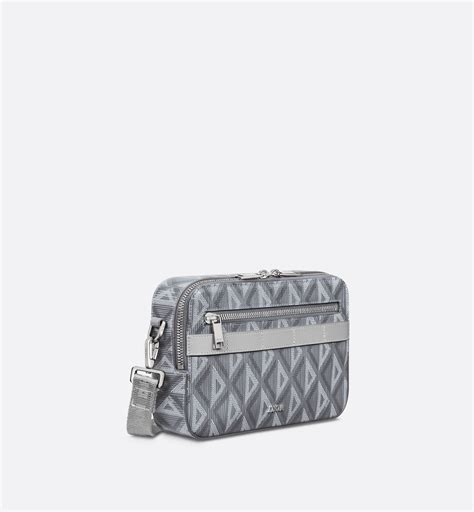 Safari Bag with Strap Dior Gray CD Diamond Canvas 